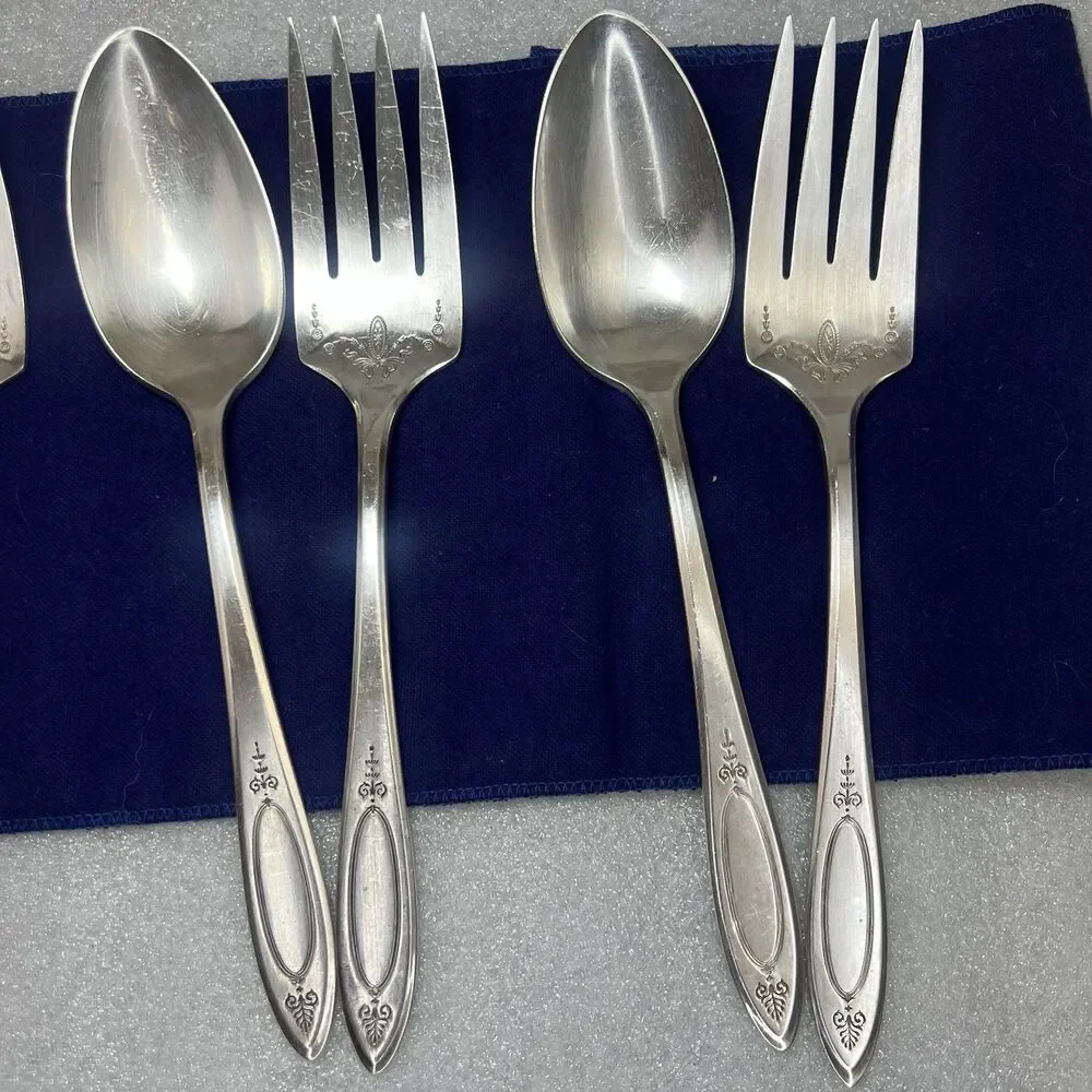 3 Sets Oneida Community Plate Adam 1917 Cold Meat Serving Fork & Spoon